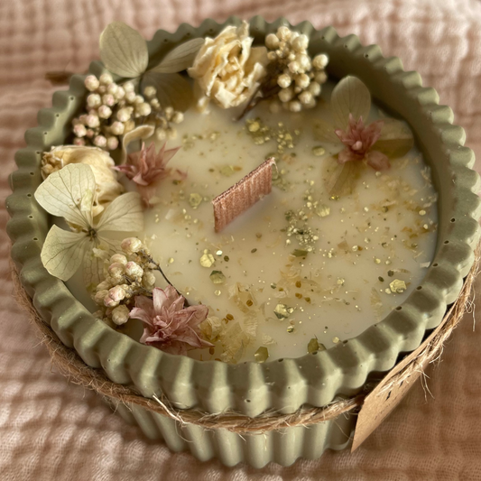 Bougie ronde "Fleur de coton"