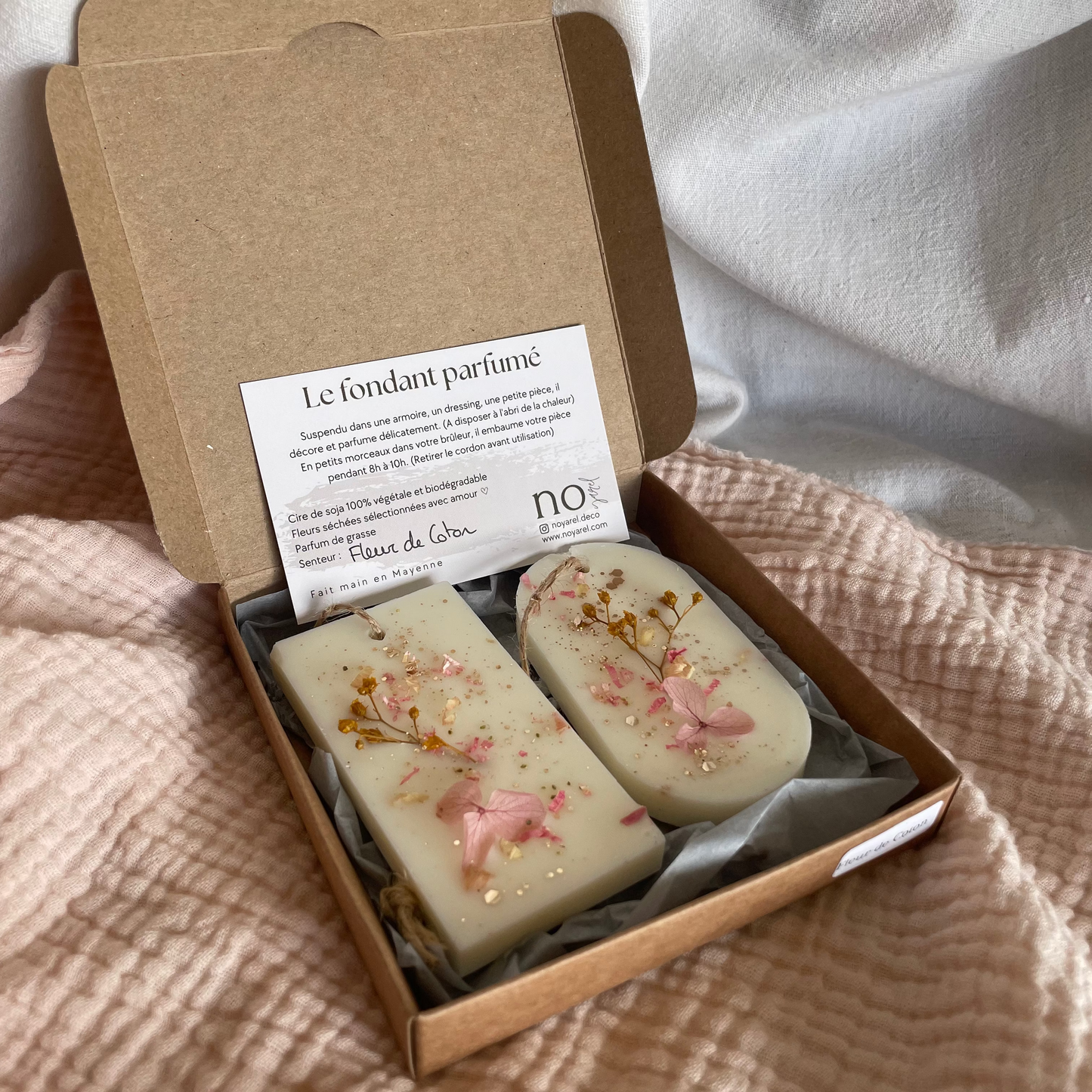 Coffret 2 fondants parfumés "Fleur de coton"
