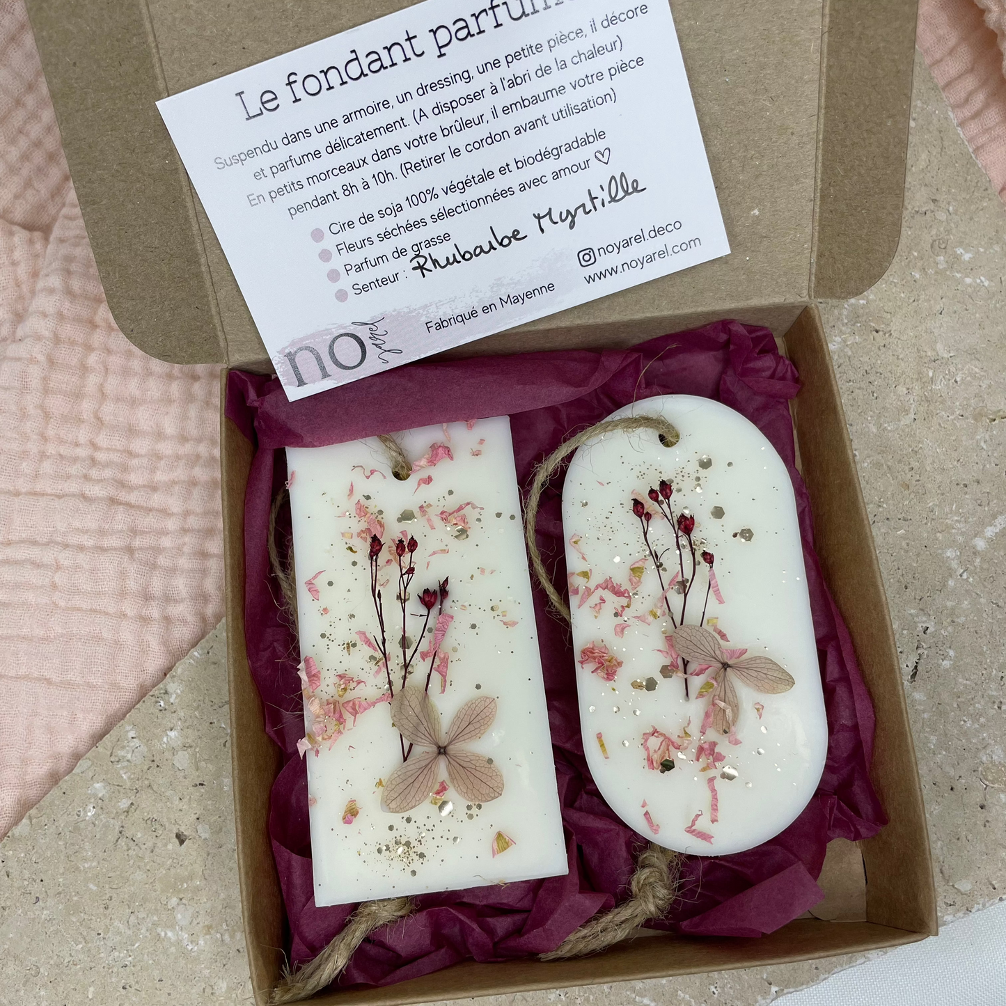 Coffret 2 fondants parfumés Rhubarbe Myrtille