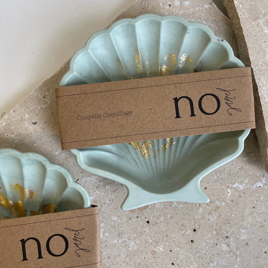 Coupelle coquillage marbrée céladon