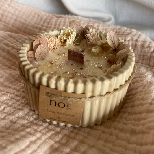 Bougie ronde "Fleur de Coton"