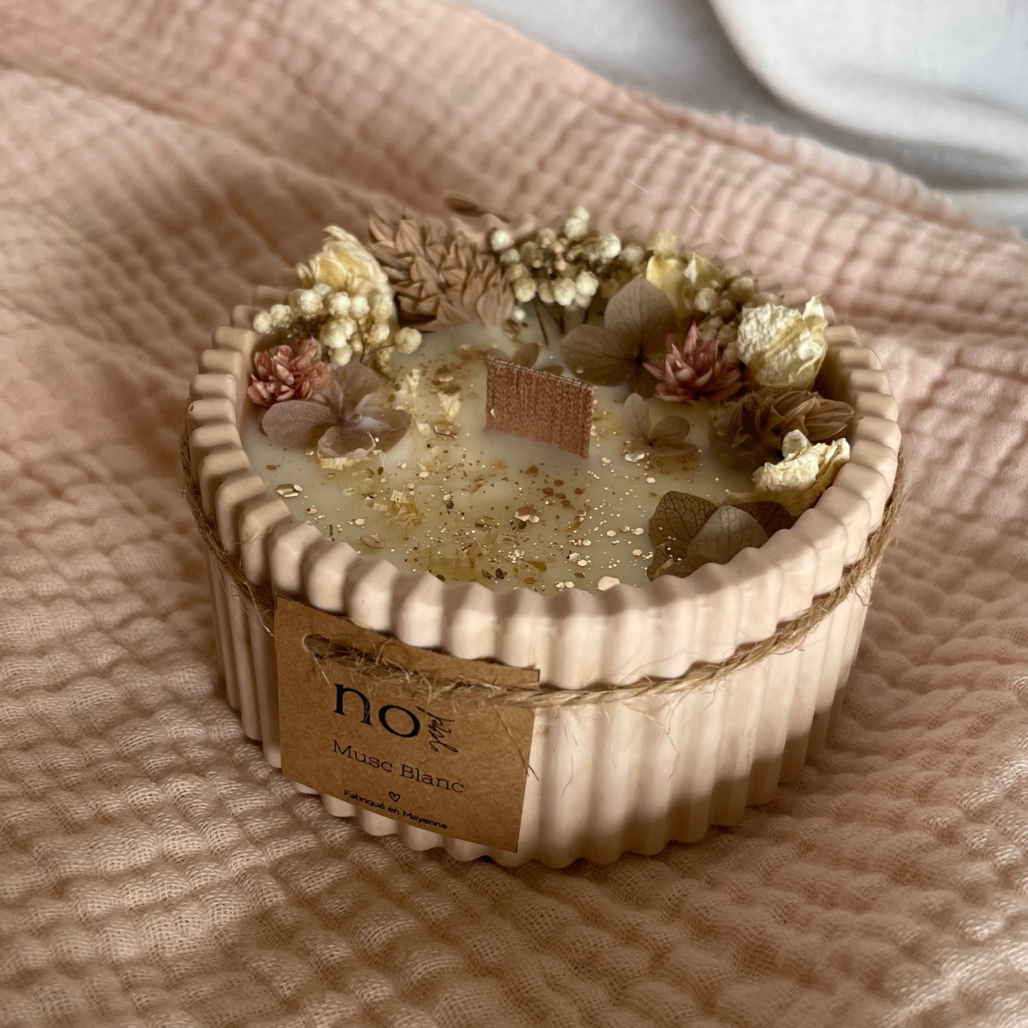 Bougie ronde "Musc blanc"